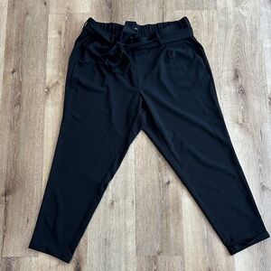 Torrid Black Bow-Tie Waist Cropped Cuffed Pants